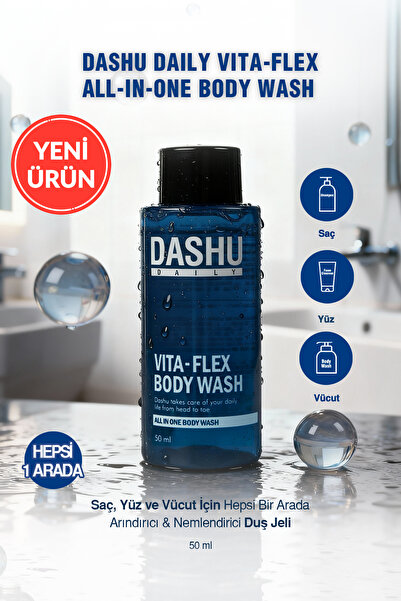Dashu Saç, Yüz ve Vücut İçin Hepsi Bir Arada Duş Jeli Daily Vita-Flex All In ...