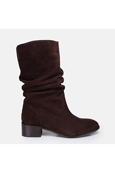 37Numara BÜYÜK NUMARA KADIN HAKİKİ DERİ SÜET BOT 41-42-43-44-45 KAHVERENGİ NUBUK