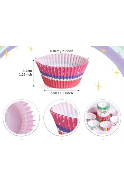 Sfmstore 50 قطعة من قوالب الكعك الملونة ذات الطابع الخاص - ورق خبز الكعك المزخرف