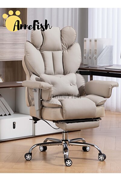 AnneFish Ergonomic Office Chair with Footrest Executive Swivel Desk Reclining...