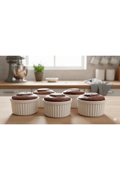 LeylArt Set of 6 Ceramic Classic Souffle Bowls - Simple Elegant and Practical...