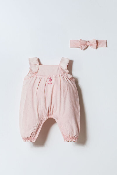 U.S. Polo Assn. Baby Girl Pink Rompers