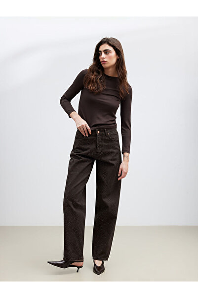 LC Waikiki Brown stone baggy fit women's jeans