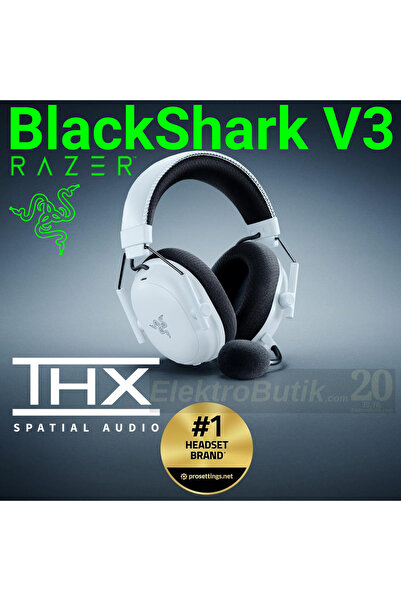 RAZER BlackShark V3 Beyaz RZ04-05410400-R3M1 HyperSpeed Kablosuz E-Spor Oyunc...