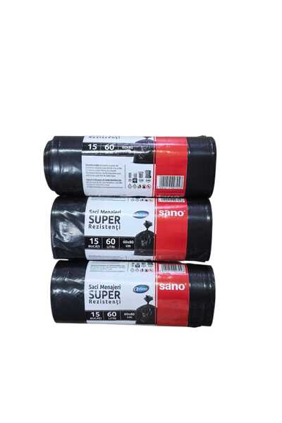 Sano OPTIMA SUPER BAGS 60L, BLACK pack of 3 pcs