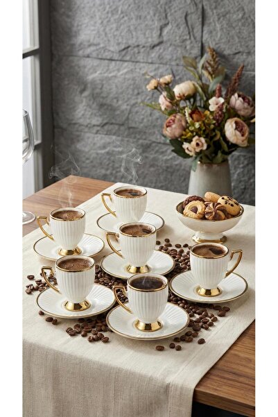 ÖZLİFE LUNA Serisi 12 Parça Kahve Fincan Takımı 9027