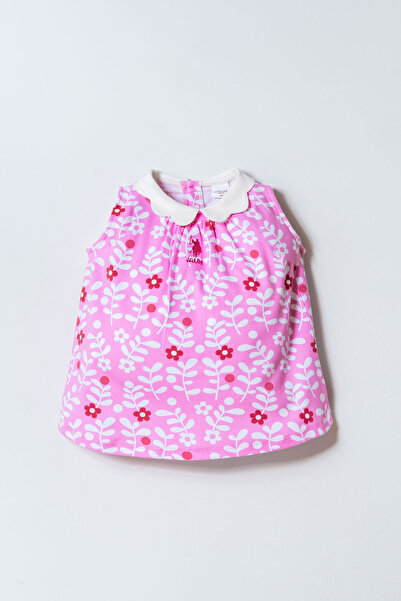 U.S. Polo Assn. Kız Bebek Pembe Elbise