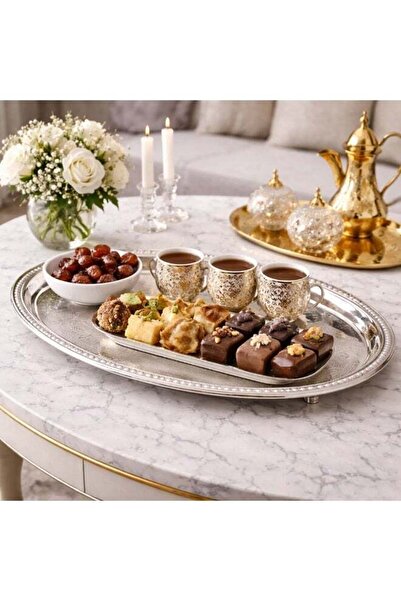 Dania ✨ Oval Silver Engraved Serving Tray | Versatile Luxury for Hospitality ...
