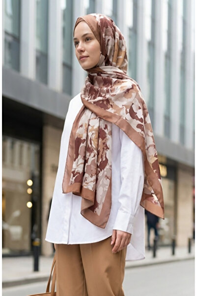 sefamerve Patterned Soft Shawl 70317-10 Milky Coffee
