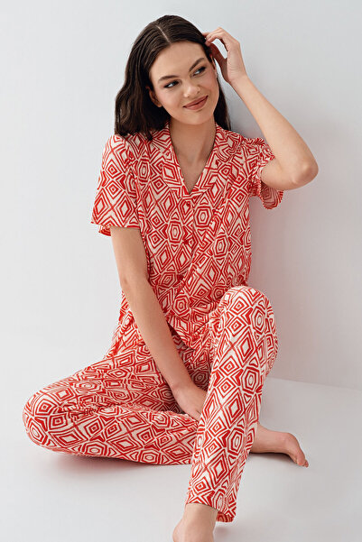 Arnetta Women's Red Shirt Pajama Set