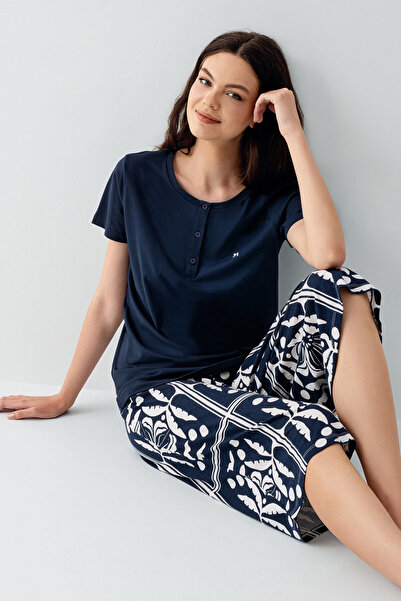 Arnetta Γυναικείο Σετ Navy Blue Capri