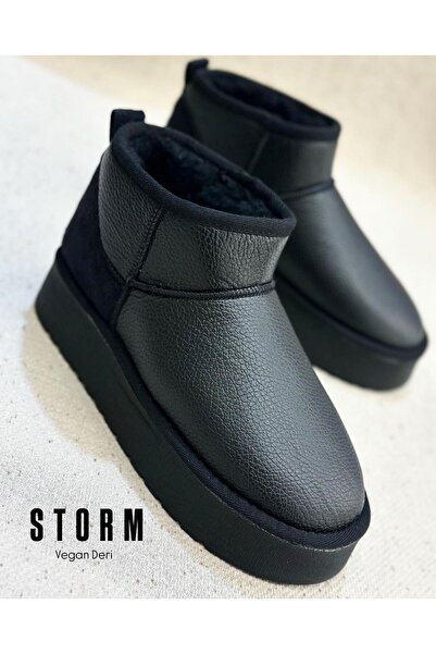 Zuum Storm Mini Size Thick Sole Women's Boots - Black Skin