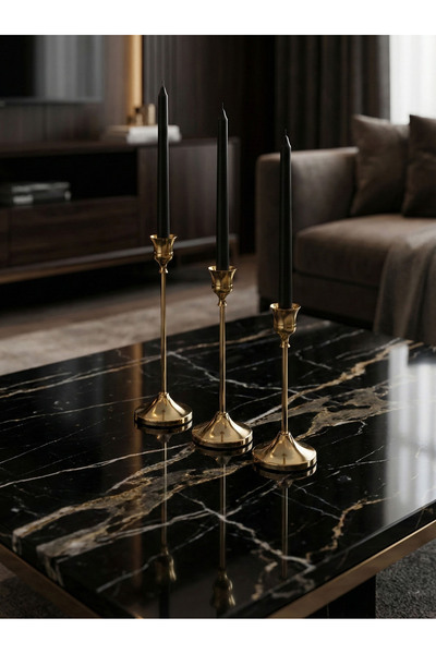 arkt Gold Şamdan Seti 3lü