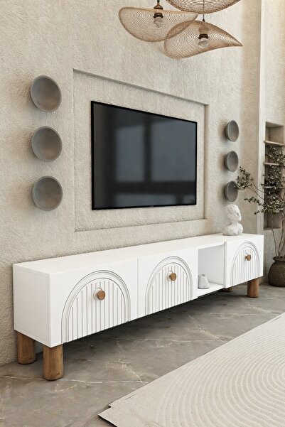 izcodesign Bohem Model 3 Kapaklı TV Ünitesi - MDF Membran Kapak | 180 cm