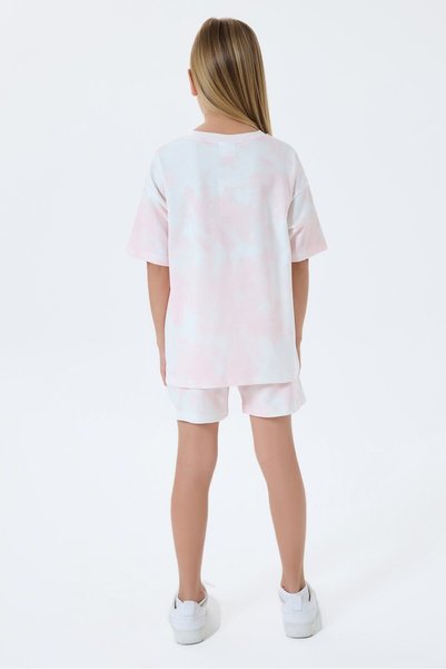 U.S. Polo Assn. Girl's Crew Neck Embroidered Summer Regular Fit Pink Shorts Set Us2514-C-V2