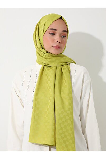 TUVA Diamond - Small Checkerboard Pattern Shawl - Yag Green -