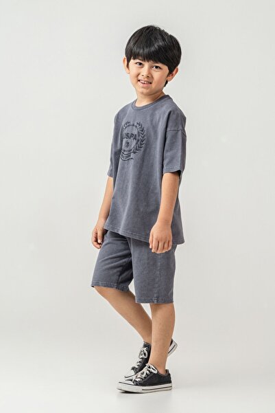 U.S. Polo Assn. Κοστούμι για αγόρι γκρι βερμούδα