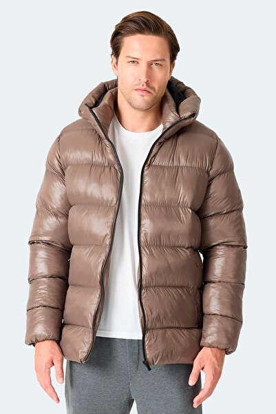 Slazenger Winter Waterproof Hooded Men's Coat Brown