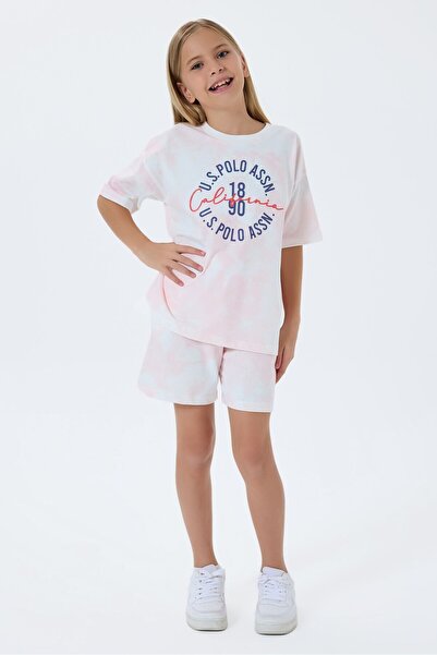U.S. Polo Assn. Kız Çocuk Pembe Şort Takım