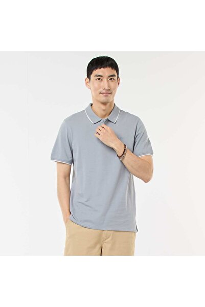 KIABI قميص بولو من القطن بيكيه باللون الأزرق