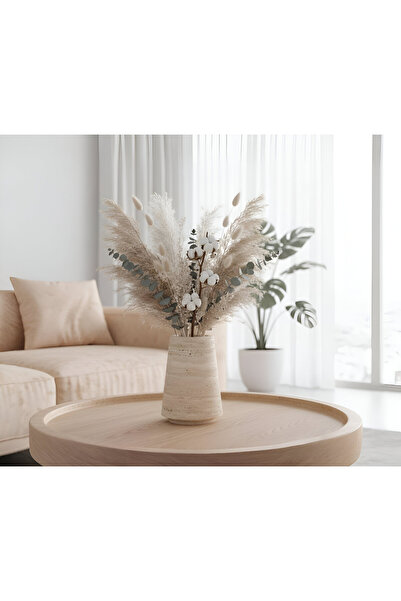 DEISIS HOME Paflogonya Traverten Kısa Vazo