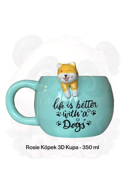 Rosie Köpek Figürlü 3D Seramik Kupa 350 ml
