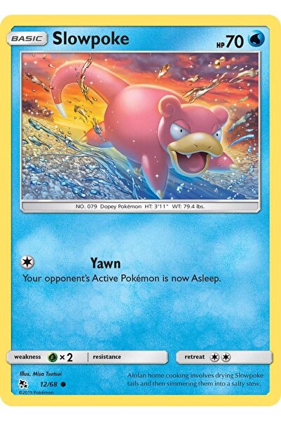 Pokemon TCG Slowpoke # 12 Pokemon Hidden Fates Original Card