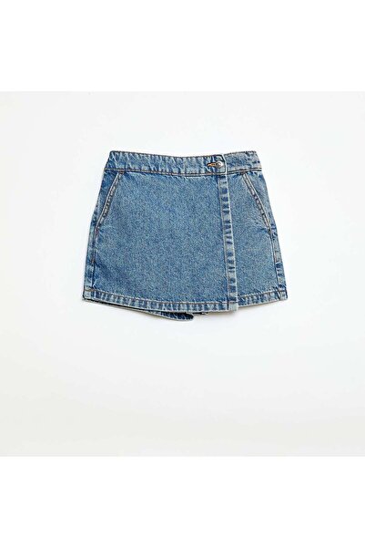 KIABI تنورة قصيرة من الدنيم باللون الأزرق