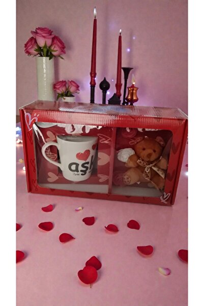 FAMEMUS ACCESSORY Sevgililer Gününe Özel kutulu ayıcıklı kupa sevgili boyut 3...