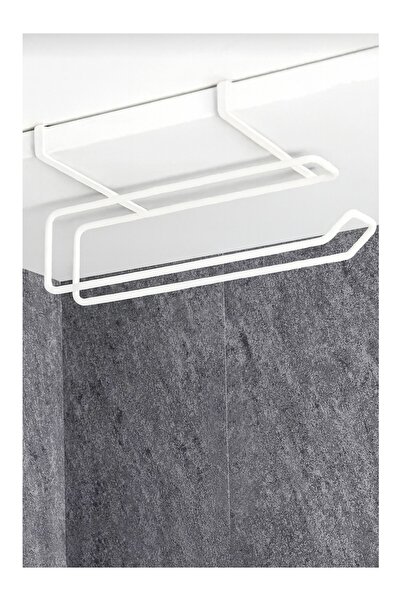 KapKacakAl White Multi-Purpose Cabinet Door and under Shelf Paper Towel Rack ...