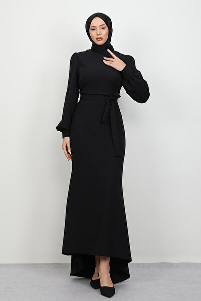 Lamia Giyim Lavin Krep Elbise Siyah
