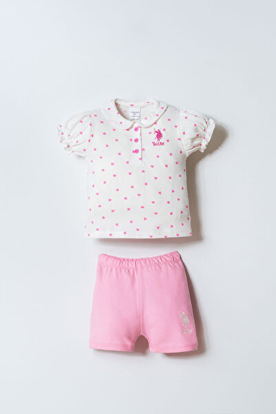 Kız Bebek Beyaz Şort Takım