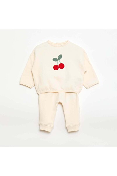 KIABI Sweatshirt and patterned jogging set WHITE