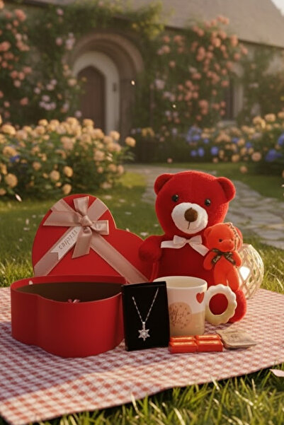 elovya Ayıcık Kalpli Tasarım Hediye Seti - Sevgiliye & Arkadaşa Özel - Doğum ...