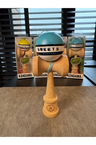 Sweet Kendama KENDAMA SWEETS STARTER TURQUOISE 18.5cm LARGE CUPS +THREAD GIFT...