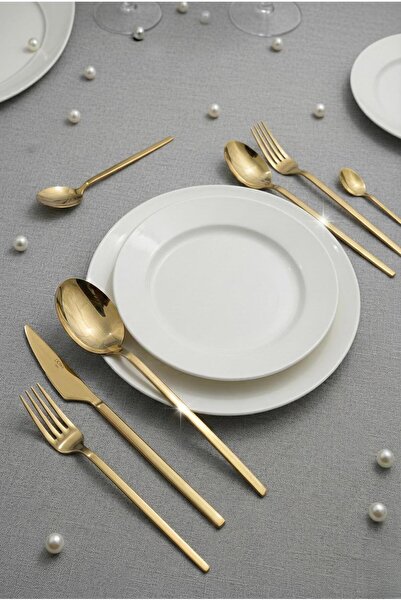 ÖZLİFE Neo 72 Piece Cutlery Set Titanium Gold