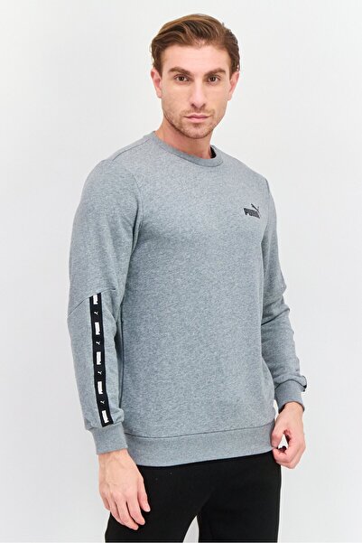 Puma Men Sport Fit Long Sleeve Training Sweatshirt, Grey