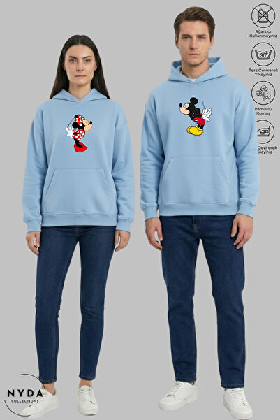 Nyda Collections Lover Couple Combination Minnie Mickey Printed Hoodie Hooded...