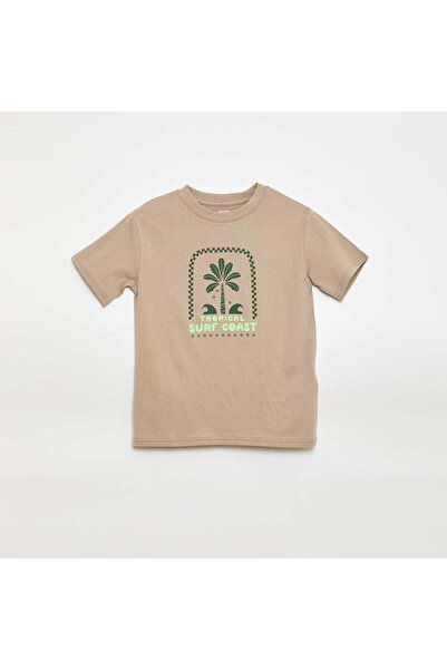 KIABI تيشيرت مطبوع بأكمام قصيرة بيج