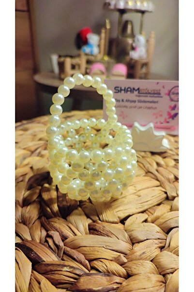 shamatolyesi Fashionable Mini Basket Handmade from Pearl-Like Beads