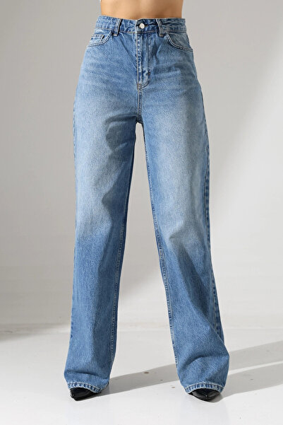 Cool & Sexy High Waist Wide Leg Blue Jean Pants