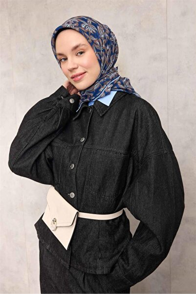 Silk Home Eșarfă moale din bumbac și poliester, cu model floral albastru, tex...