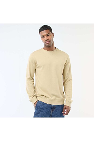 KIABI Regular Fit French Terry Sweatshirt BEIGE