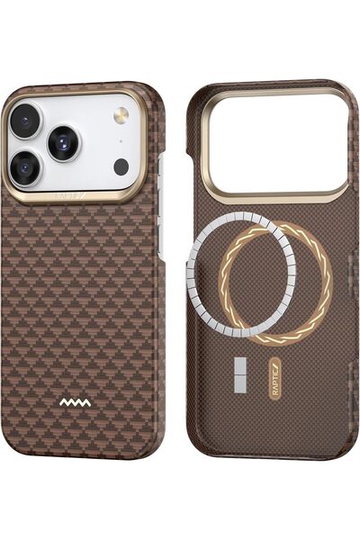 Raptic غطاء من ألياف الأراميد لهاتف آيفون 17 برو [متوافق مع ماج سيف] غطاء فائ...