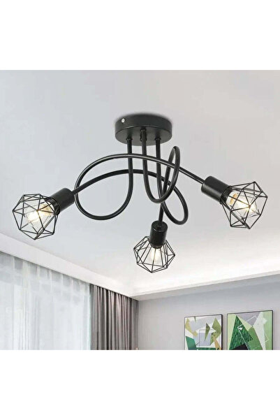 iTin Shion Chandelier 3*E27, Black, Metal, Diameter 50cm