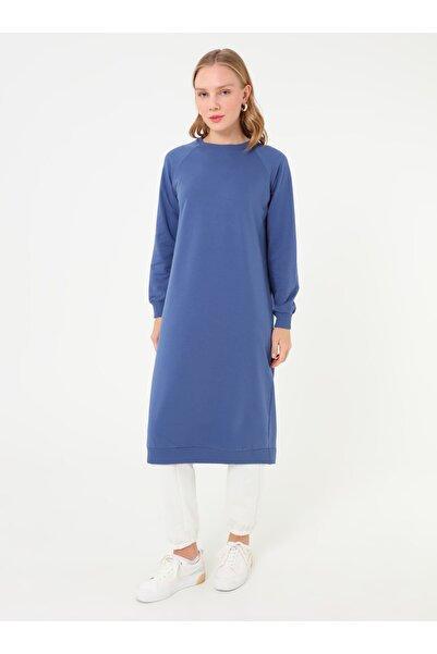 Benin Crew Neck Long Sweatshirt - Indigo -