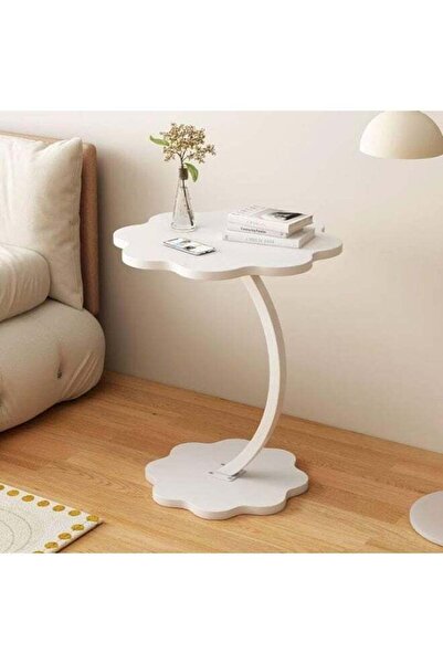 Türkiye Small Modern Side Table for Sofa, C Shape Accent Table for Home