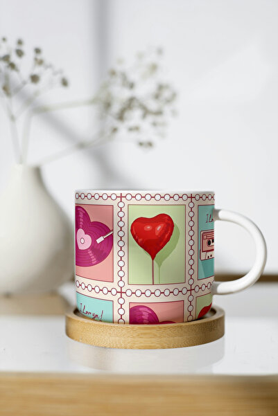 EYBaskı Tasarım Colorful Pattern Printing Porcelain Mug