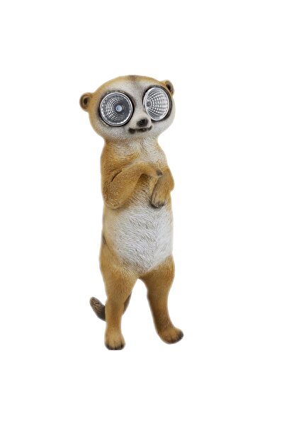 Relaxdays Figurină decorativă de grădină în formă de suricată, lampă solară, ...