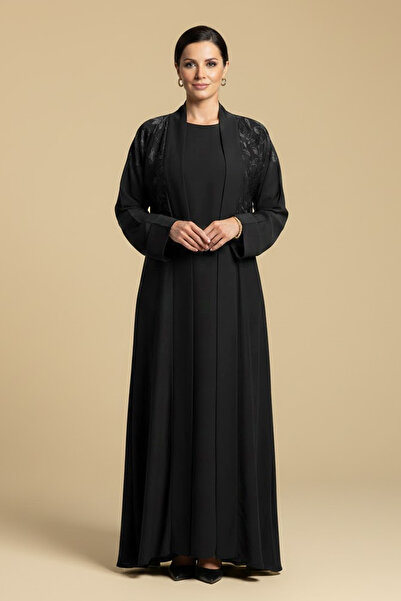 Muchmy 2 Pieces Premium Black Abaya With Inner Set Elegant Modest Wear For Fo...